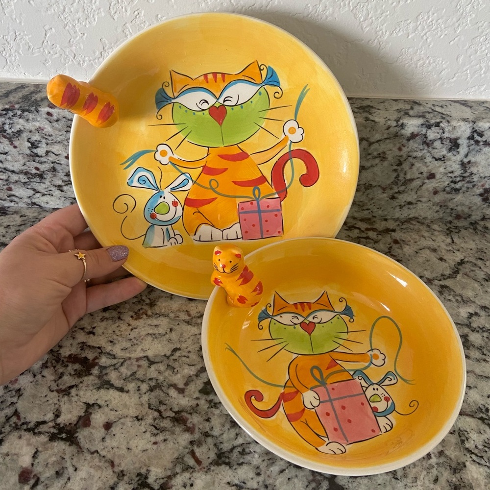 Cat Surprise Plate and Bowl Set